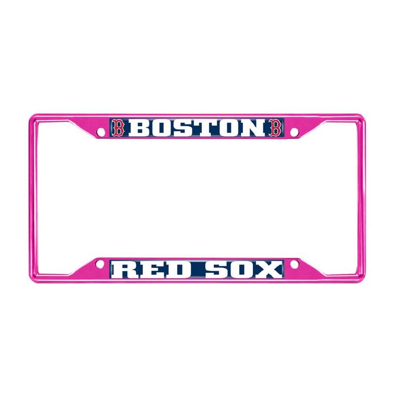 FANMATS Universal Fit MLB - Boston Red Sox License Plate Frame - Pink - 43790