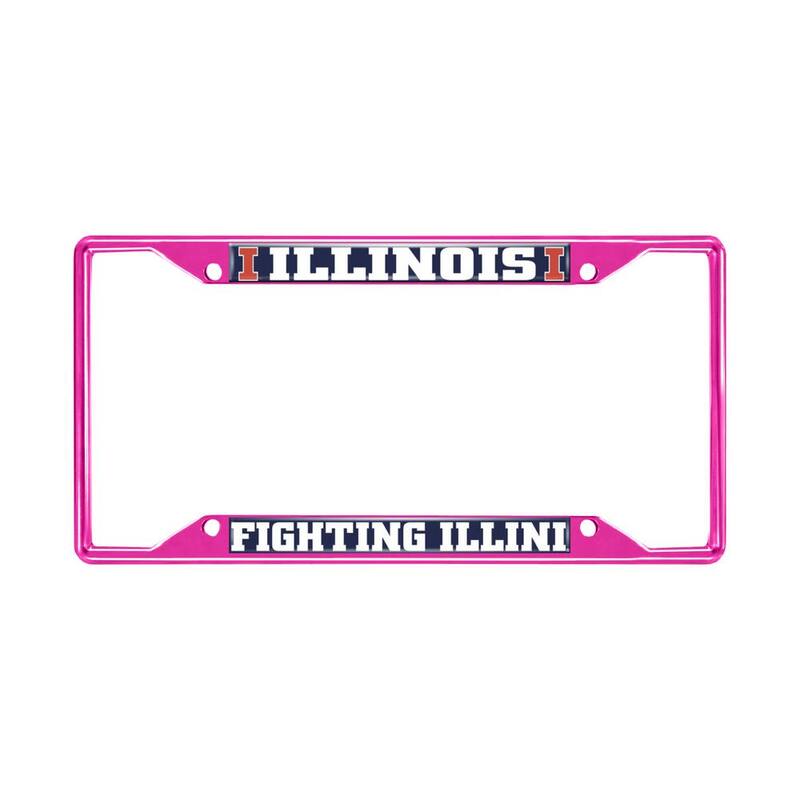 FANMATS Universal Fit University of Illinois License Plate Frame - Pink - 43719