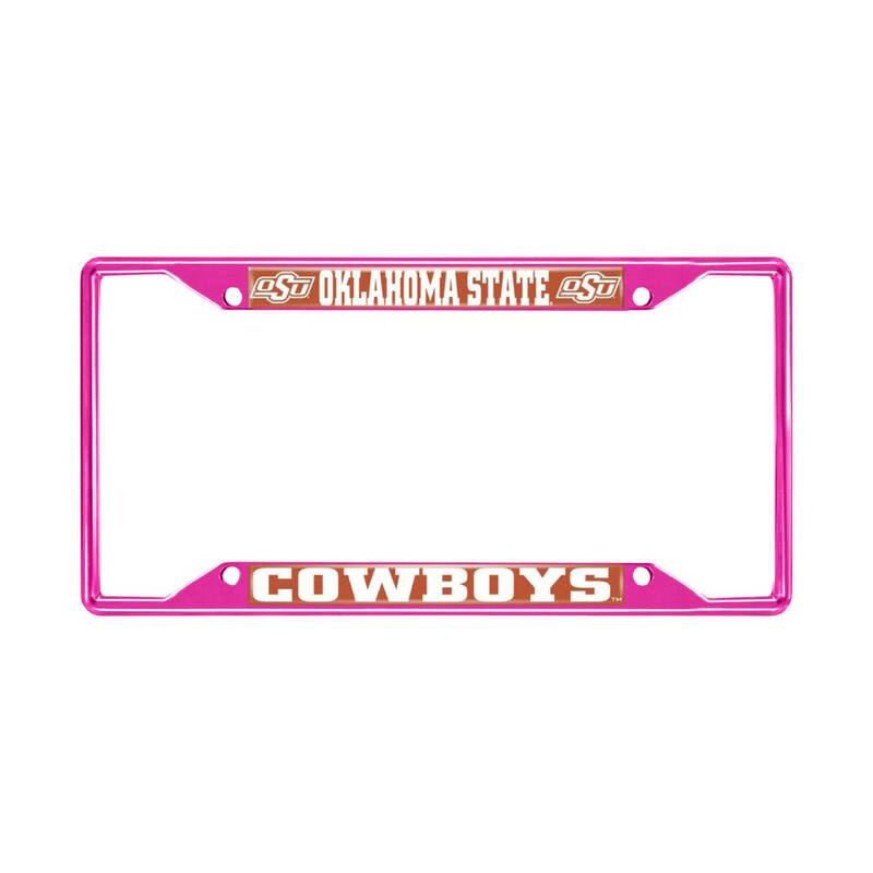 FANMATS Universal Fit Oklahoma State University License Plate Frame - Pink - 43713