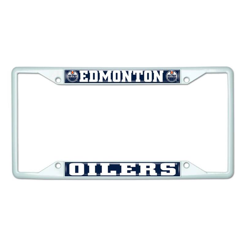 FANMATS Universal Fit NHL - Edmonton Oilers License Plate Frame - White - 43954