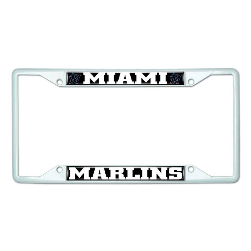 FANMATS Universal Fit MLB - Miami Marlins License Plate Frame - White - 43841
