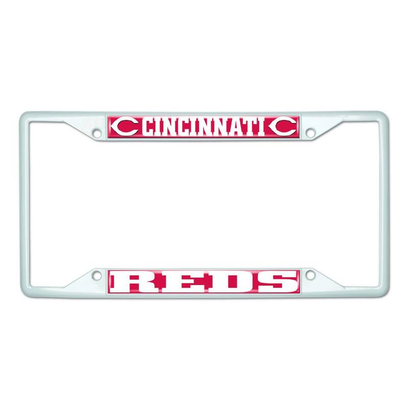 FANMATS Universal Fit MLB - Cincinnati Reds License Plate Frame - White - 43822