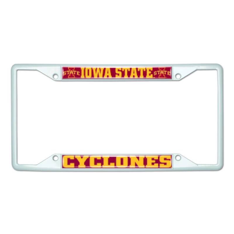 FANMATS Universal Fit Iowa State University License Plate Frame - White - 43696