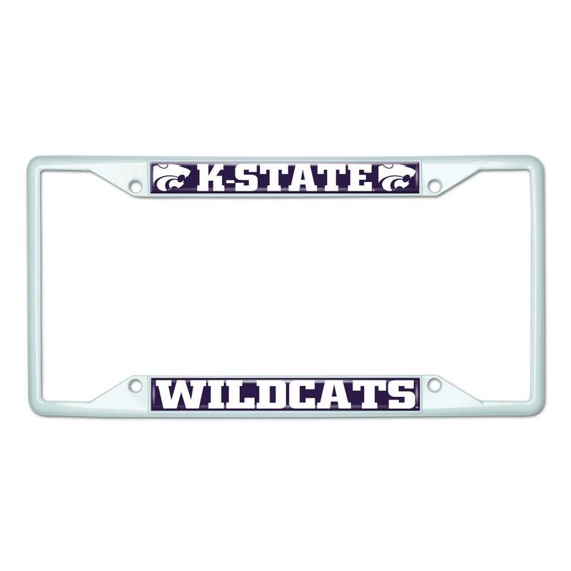FANMATS Universal Fit Kansas State University License Plate Frame - White - 43524