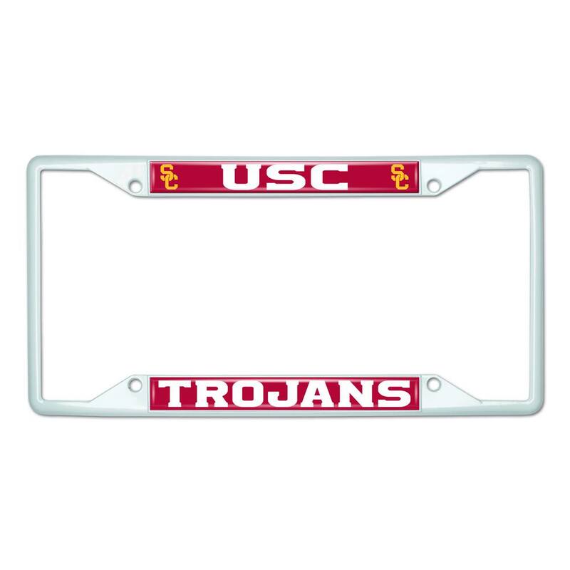 FANMATS Universal Fit University of Southern California License Plate Frame - White - 43513