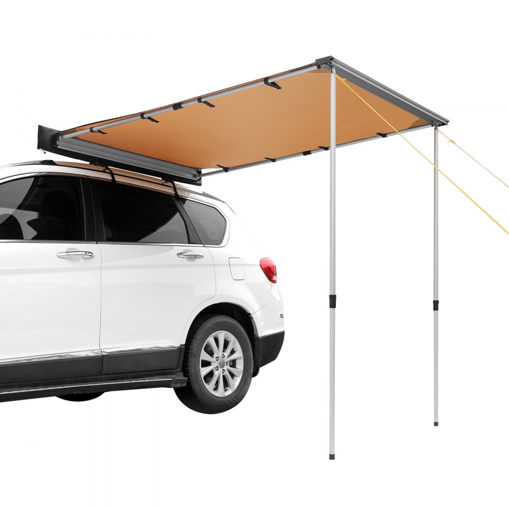 VEVOR Car Side Awning, Large 6.6' x 8.2' Shade Coverage Vehicle Awning, PU3000mm UV50+ Retractable Car Awning with Waterproof Storage Bag, Height Adjustable, Suitable for Truck, SUV, Van, Campers - QCCPSSS66X82V395CV0