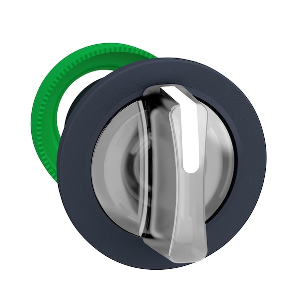 Schneider Electric Cabezal para interruptor selector iluminado, Harmony XB5, plástico, manija blanca, montaje empotrado, LED universal, 3 posiciones - ZB5FK1313