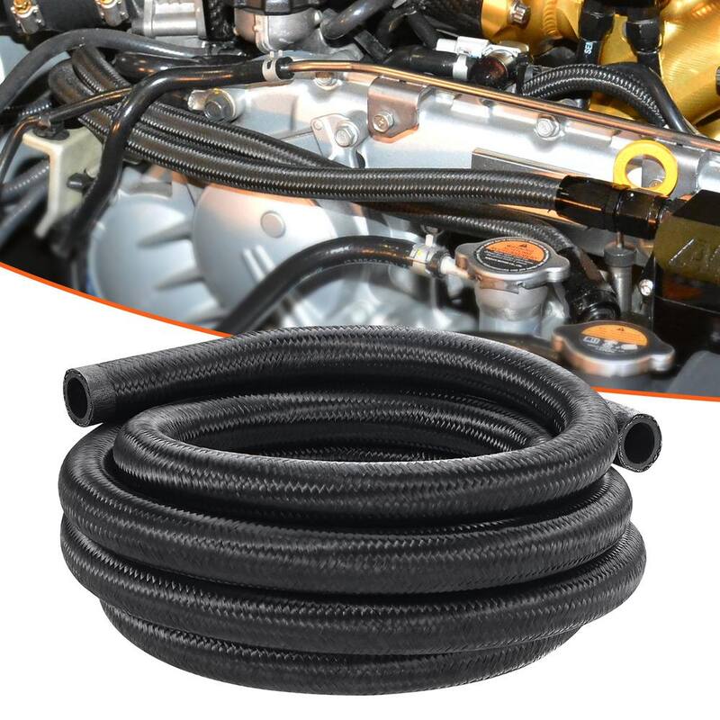 VEVOR 10AN Fuel Line Kit 10 FT Fuel Hose Kit 0.55 in. Nylon Stainless Steel Braided Fuel Line Oil/Gas Hose End Fitting Kit - QCYYRYRG7G200XFFSV0-0816