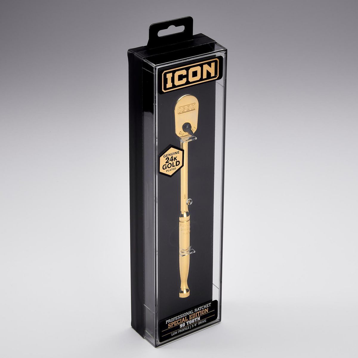 Llave de trinquete chapada en oro de la edición especial profesional de 3/8 pulg. de Icon - 56907.