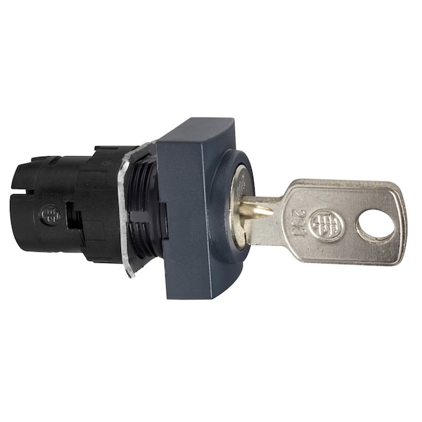Interruptor selector de llave para Schneider Electric, Harmony XB6, llave negra, rectangular, 16mm, 2 posiciones, retracción de llave central, retorno por resorte, llave 200 - ZB6DGL.
