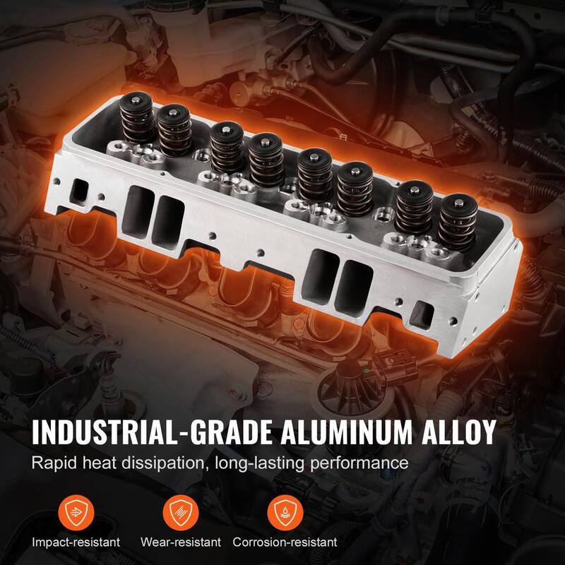 VEVOR Engine Cylinder Head Assembly Replacement, Aluminum Engine Cylinder Head Kit, Compatible with Small Block Chevrolet - GGZCCHEVYSBCEK30TV0