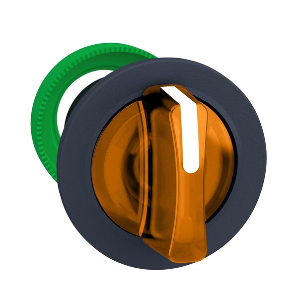 Interruptor selector iluminado Schneider Electric, Harmony XB5, plástico, naranja, LED universal, 3 posiciones, retorno por resorte - ZB5FK1753