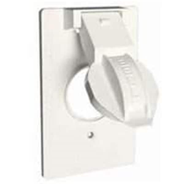 Proplug Electrical Box Cover, 1 Gang, Round, Aluminum, Flip/Snap Cover - PR106884