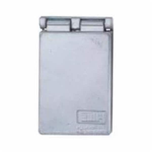 Teddico/Bwf Electrical Box Cover, 1 Gang, Rectangular, Die-Cast Metal, GFCI Cover - 1719293
