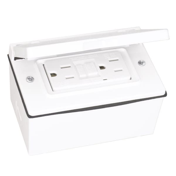 Sigma Electric Electrical Box Cover, 1 Gang, Rectangular, Metal Die-Cast, GFCI Cover - 14249WH
