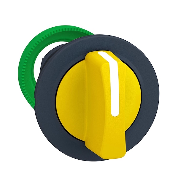 Schneider Electric Cabezal para interruptor selector, Harmony XB5, amarillo montaje empotrado de 3 posiciones con retorno a la derecha al centro - ZB5FD805
