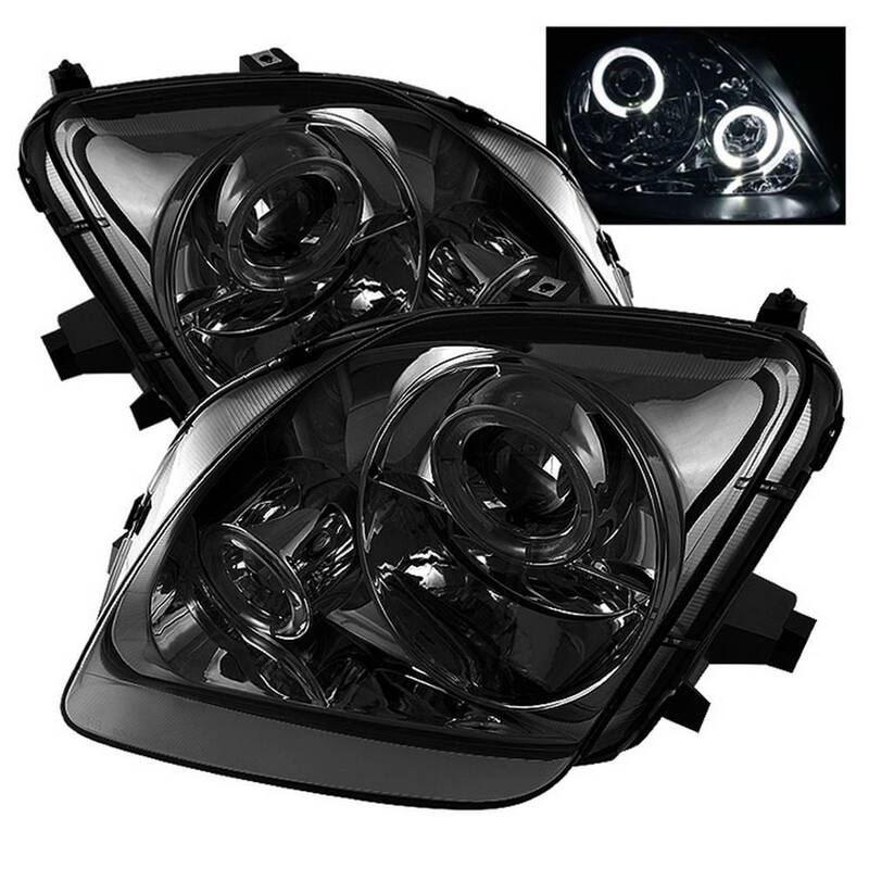 Spyder Auto Honda Prelude 97-01 Projector Headlights - LED Halo - Smoke - High H1 (Included) - Low H1 (Included) - 5011053