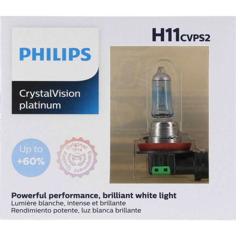 Philips CrystalVision Platinum H11 White Headlight/Fog Light (2-Pack) - H11CVPS2
