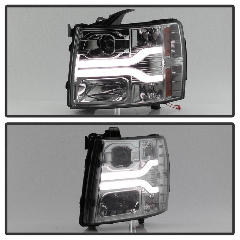 Spyder Auto Chevy Silverado 1500 07-13 / 2500HD/3500HD 07-14 Version 3 Projector Headlights - LED DRL - Smoke - 5083623