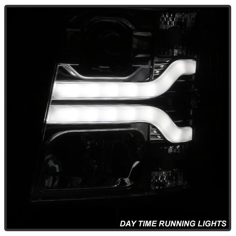 Spyder Auto Chevy Silverado 1500 07-13 / 2500HD/3500HD 07-14 Version 3 Projector Headlights - LED DRL - Smoke - 5083623
