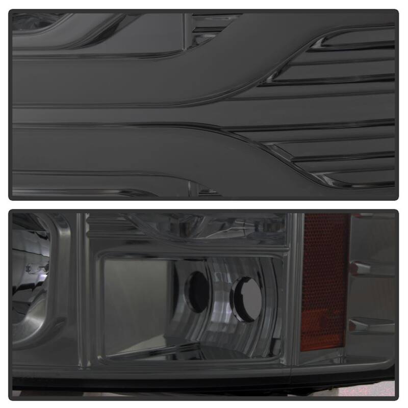 Spyder Auto Chevy Silverado 1500 07-13 / 2500HD/3500HD 07-14 Version 3 Projector Headlights - LED DRL - Smoke - 5083623