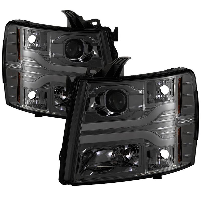 Spyder Auto Chevy Silverado 1500 07-13 / 2500HD/3500HD 07-14 Version 3 Projector Headlights - LED DRL - Smoke - 5083623