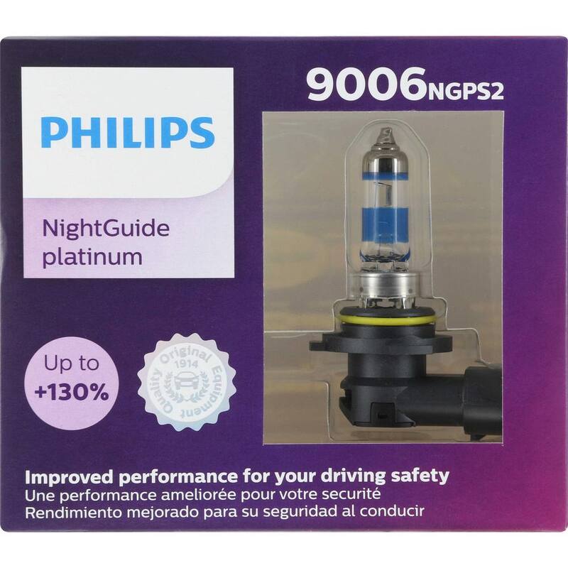 Philips NightGuide Platinum 9006 White Headlight/Fog Light (2-Pack) - 9006NGPS2
