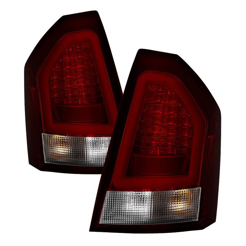 Spyder Auto Chrysler 300C 05-07 Version 2 Light Bar LED Tail Lights - Red Clear - 5083364