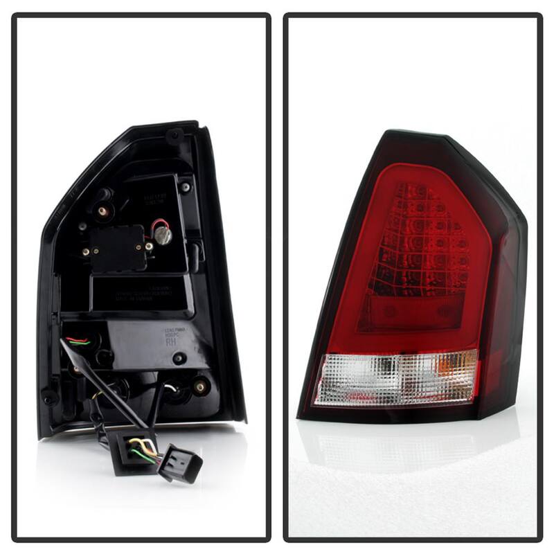 Spyder Auto Chrysler 300C 05-07 Version 2 Light Bar LED Tail Lights - Red Clear - 5083364