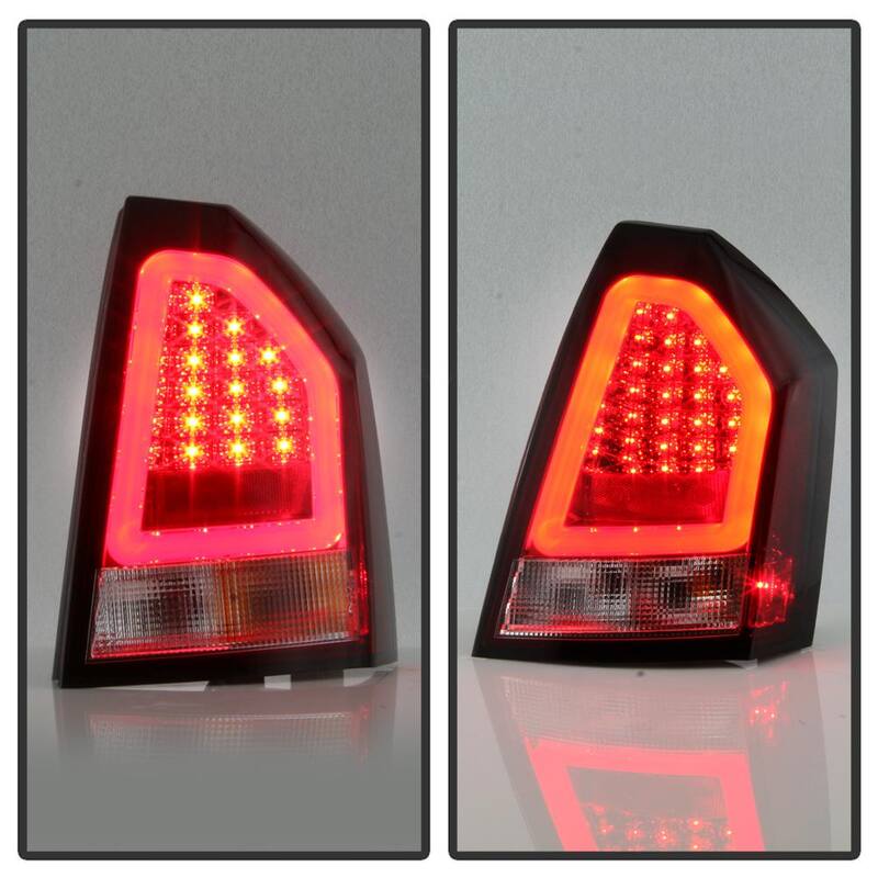 Spyder Auto Chrysler 300C 05-07 Version 2 Light Bar LED Tail Lights - Red Clear - 5083364