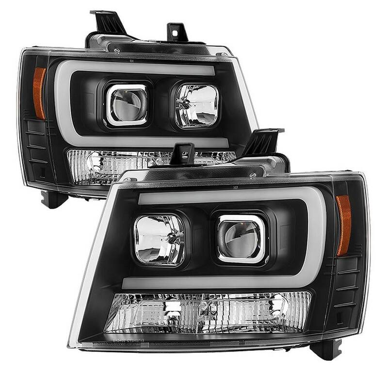 Spyder Auto Chevy Suburban 1500/2500 07-14 / Chevy Tahoe 07-14 / Avalanche 07-14 Version 2 Projector Headlight- Light Bar DRL - Blk - 5082565