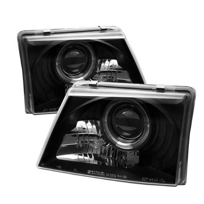 Spyder Auto Ford Ranger 98-00 Projector Headlights - LED Halo - Black - High 9005 (Included) - Low H1 (Included) - 5010520