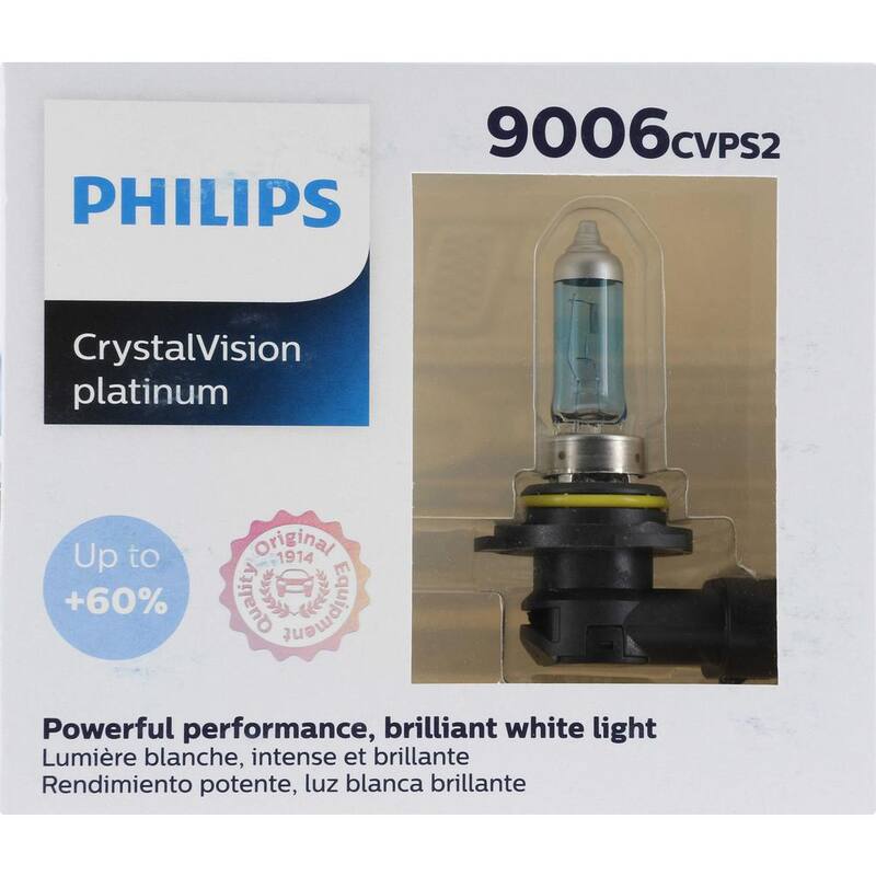 Philips CrystalVision Platinum 9006 White Headlight/Fog Light (2-Pack) - 9006CVPS2