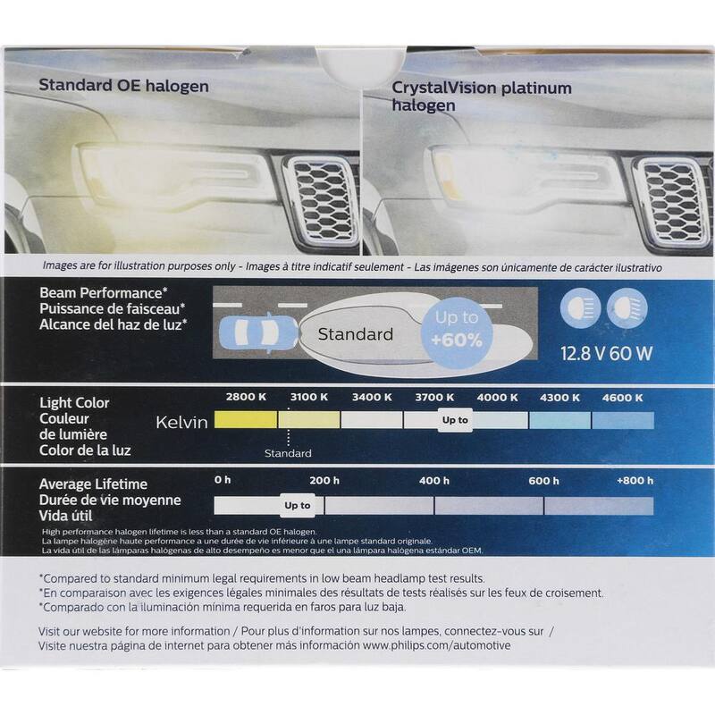 Philips CrystalVision Platinum 9005 White Headlight/Fog Light (2-Pack) - 9005CVPS2