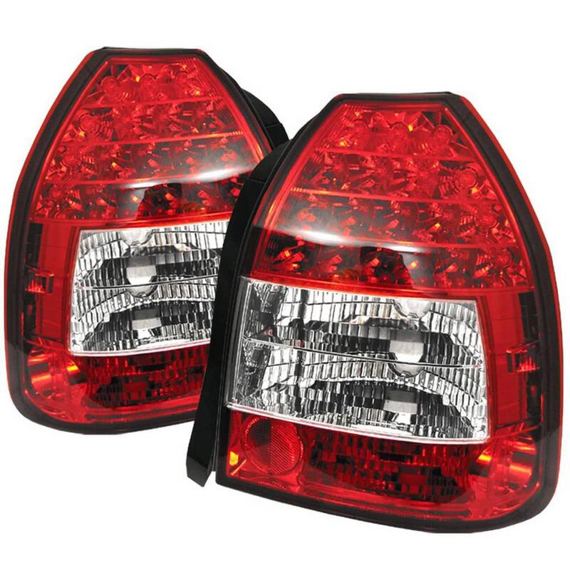 Spyder Auto Honda Civic 96-00 3DR LED Tail Lights - Red Clear - 5004949