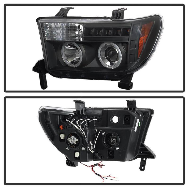 Spyder Auto Toyota Tundra 07-13 / Toyota Sequoia 08-13 Projector Headlights - Eliminates AFS function - LED Halo -Black - 5012029