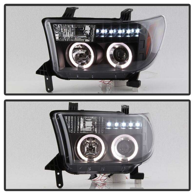 Spyder Auto Toyota Tundra 07-13 / Toyota Sequoia 08-13 Projector Headlights - Eliminates AFS function - LED Halo -Black - 5012029