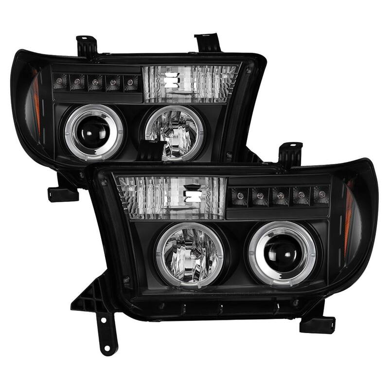 Spyder Auto Toyota Tundra 07-13 / Toyota Sequoia 08-13 Projector Headlights - Eliminates AFS function - LED Halo -Black - 5012029