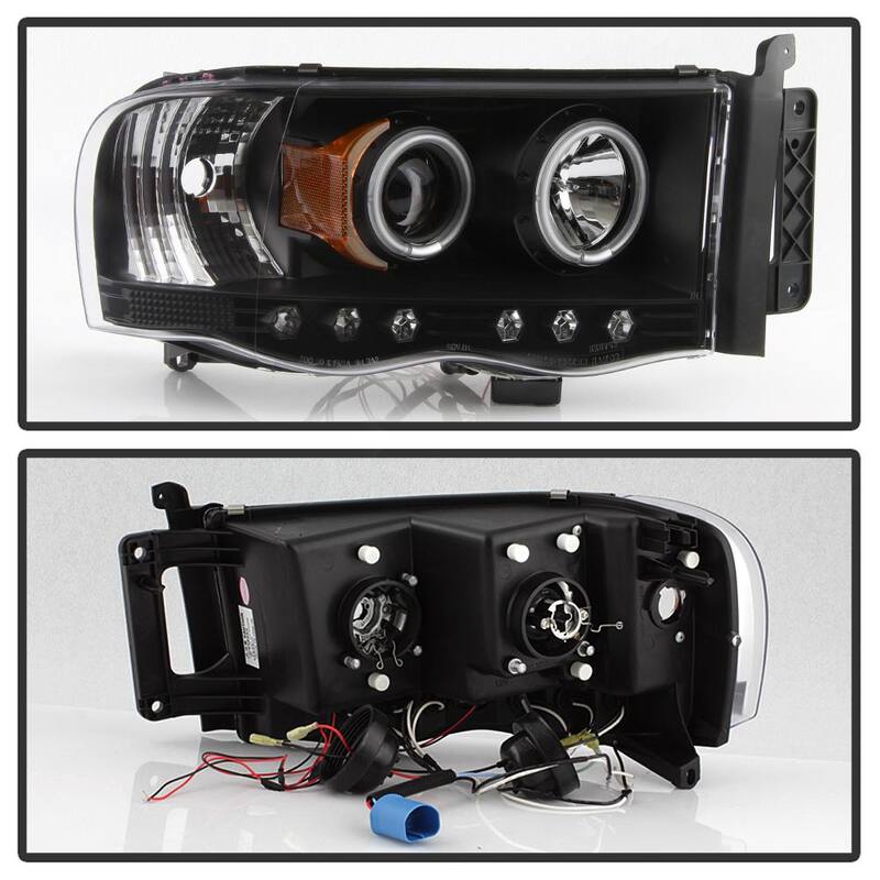 Spyder Auto Dodge Ram 1500 02-05 / Ram 2500/3500 03-05 Projector Headlights - LED Halo - LED ( Replaceable LEDs ) - Black - 5009975