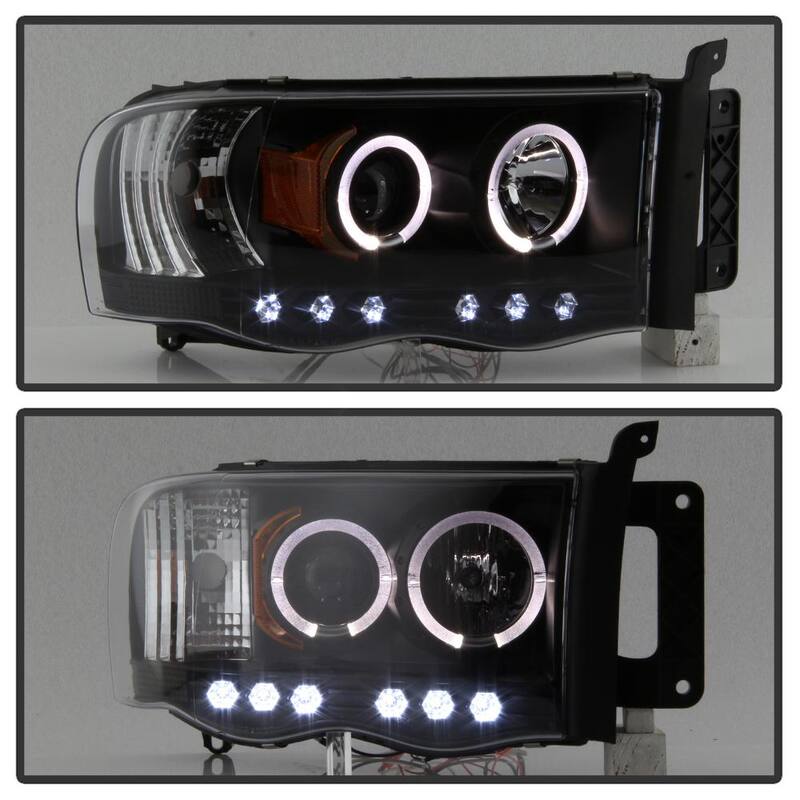 Spyder Auto Dodge Ram 1500 02-05 / Ram 2500/3500 03-05 Projector Headlights - LED Halo - LED ( Replaceable LEDs ) - Black - 5009975