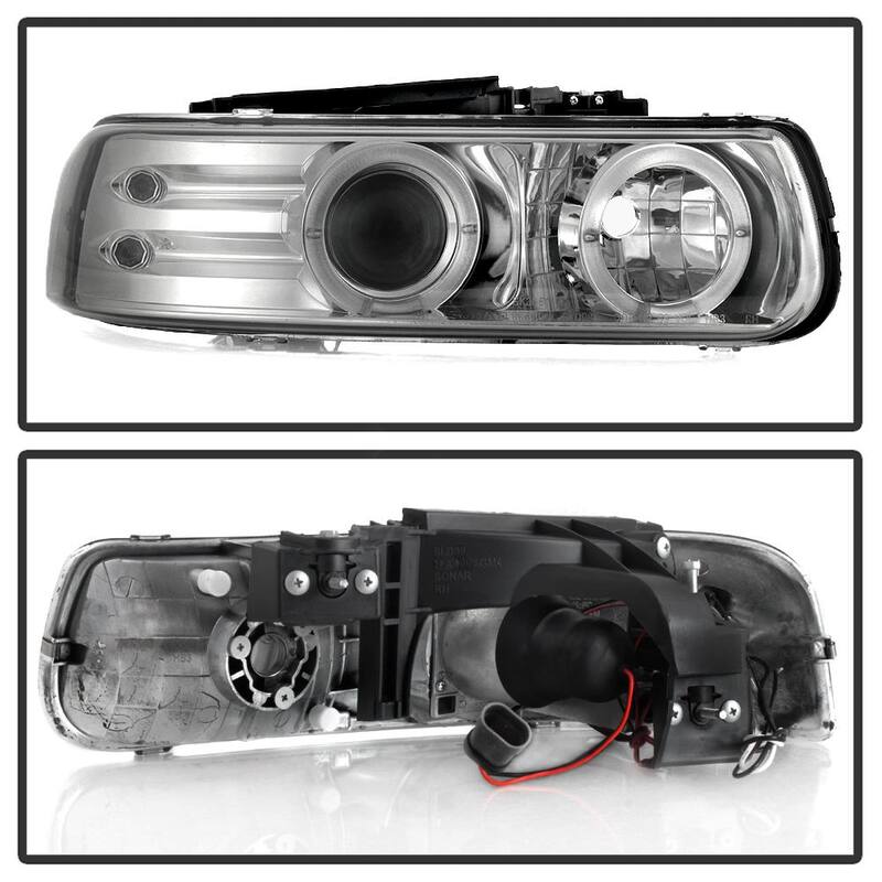 Spyder Auto Chevy Silverado 1500/2500 99-02 / Chevy Silverado 3500 01-02 Projector Headlights - LED Halo- Chrome - 5009609