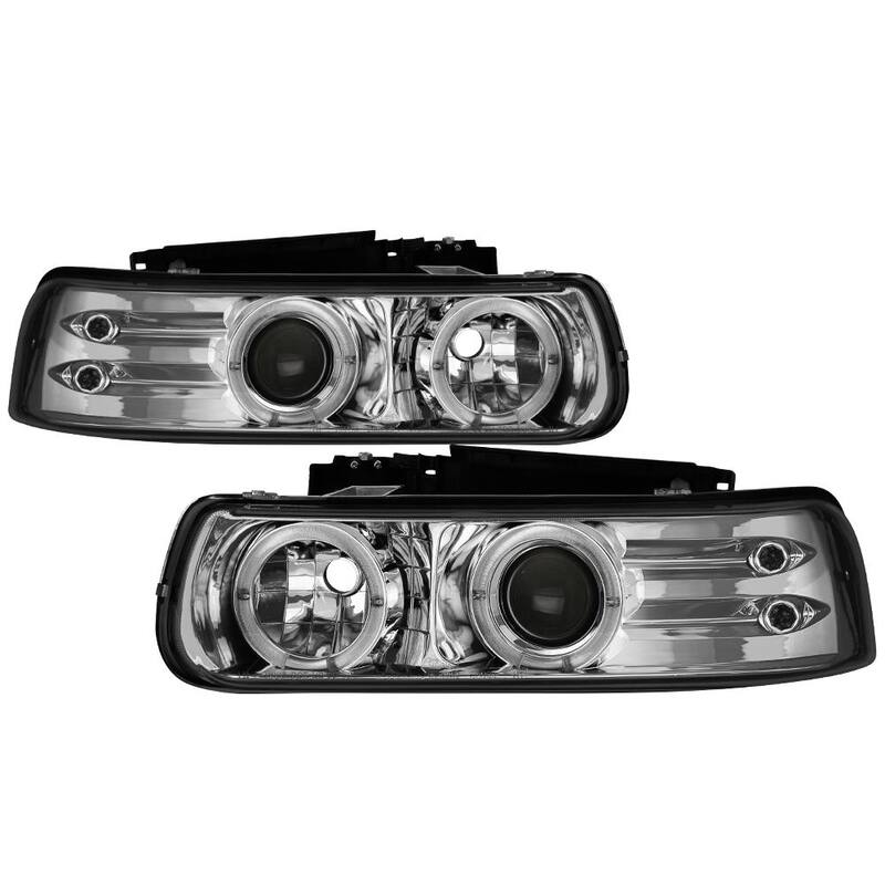 Spyder Auto Chevy Silverado 1500/2500 99-02 / Chevy Silverado 3500 01-02 Projector Headlights - LED Halo- Chrome - 5009609