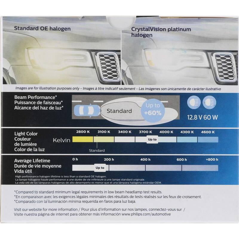 Philips Crystalvision Platinum 9003 Headlight/Fog Light (2-Pack) - 9003CVPS2