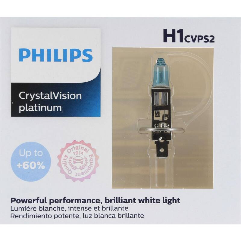 Philips Crystalvision Platinum H1 Headlight/Fog Light (2-Pack) - H1CVPS2