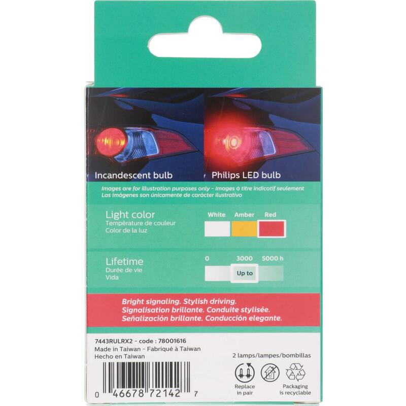 Philips Ultinon LED 7443 Red Signaling Bulb (2-Pack) - 7443RLED