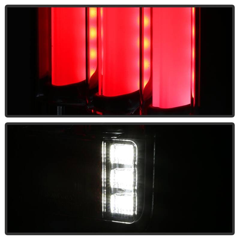 Spyder Auto Jeep Wrangler (JK JKU) 07-18 Version 2 Light Bar Sequential Turn Signal LED Tail Lights - Red Clear - 5084798