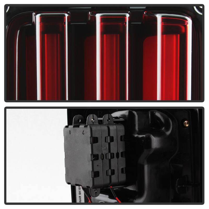 Spyder Auto Jeep Wrangler (JK JKU) 07-18 Version 2 Light Bar Sequential Turn Signal LED Tail Lights - Red Clear - 5084798