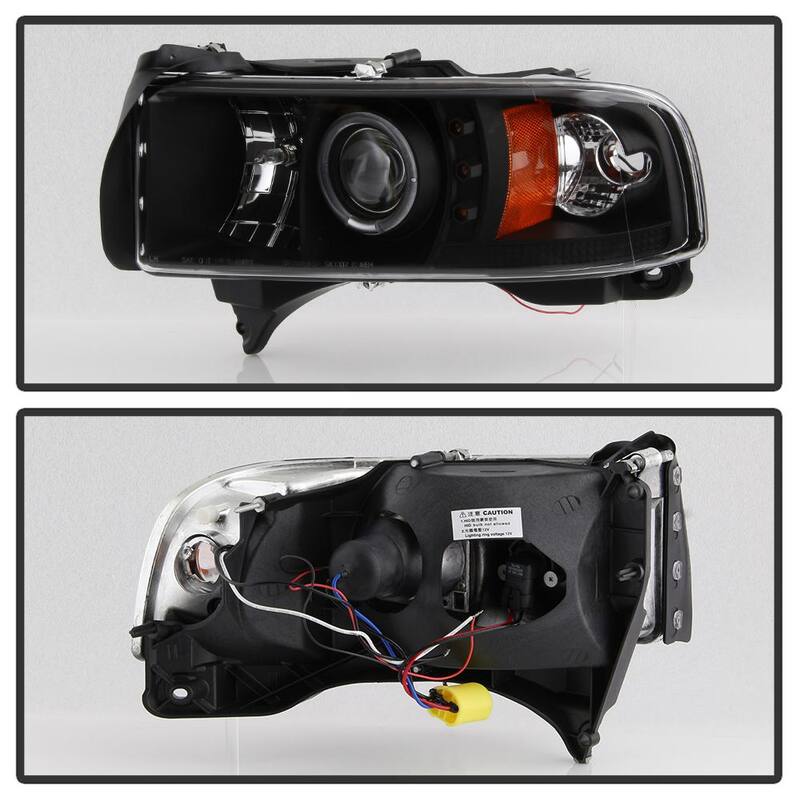 Spyder Auto Dodge Ram 1500 94-01 / Ram 2500/3500 94-02 / 99-01 Ram Sport - Projector Headlights - LED Halo- Black - 5010087