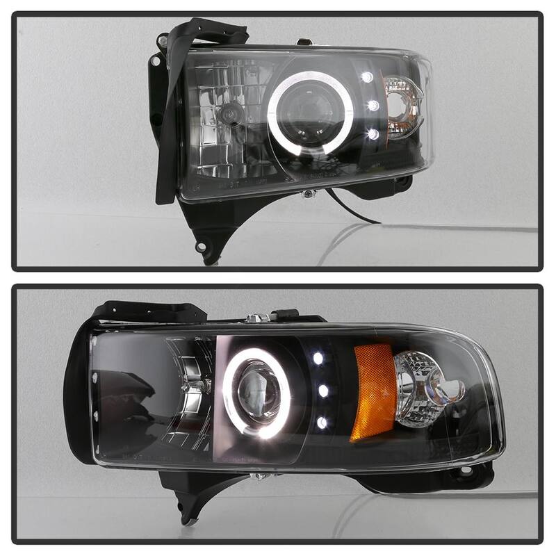 Spyder Auto Dodge Ram 1500 94-01 / Ram 2500/3500 94-02 / 99-01 Ram Sport - Projector Headlights - LED Halo- Black - 5010087