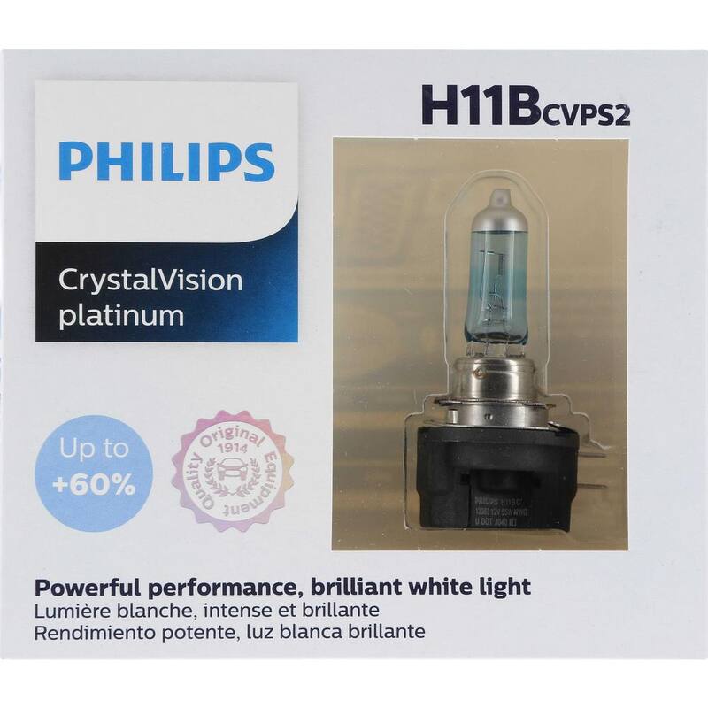 Philips CrystalVision Platinum H11B White Headlight/Fog Light (2-Pack) - H11BCVPS2